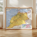 Carte Vidal Lablache 44 BIS - MAROC POLITIQUE - 120 x 100 cm (reproduction ancienne carte scolaire)