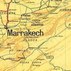 Carte Vidal Lablache 44 BIS - MAROC POLITIQUE - 120 x 100 cm (reproduction ancienne carte scolaire)