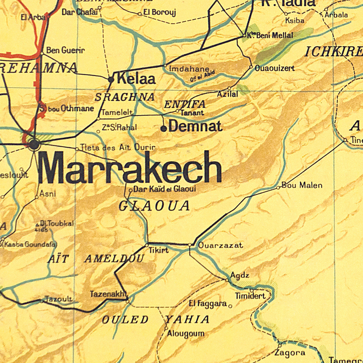 Carte Vidal Lablache 44 BIS - MAROC POLITIQUE - 120 x 100 cm (reproduction ancienne carte scolaire)