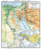 Carte Maurice Teissier 46 BIS - EGYPTE ANCIENNE - 100 x 120 cm (reproduction ancienne carte scolaire)