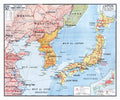 Carte Vidal Lablache 50 BIS - JAPON POLITIQUE - 120 x 100 cm (reproduction ancienne carte scolaire)
