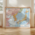 Carte Vidal Lablache 50 BIS - JAPON POLITIQUE - 120 x 100 cm (reproduction ancienne carte scolaire)
