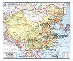 Carte Vidal Lablache 52 BIS - CHINE POLITIQUE - 120 x 100 cm (reproduction ancienne carte scolaire)