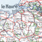Carte Vidal Lablache 60 BIS - FRANCE DE L'OUEST - POLITIQUE - 100 x 120 cm (reproduction ancienne carte scolaire)