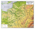 Carte Vidal Lablache 61 - BASSIN DE PARIS - PHYSIQUE - 120 x 100 cm (reproduction ancienne carte scolaire)
