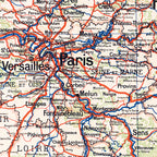 Carte Vidal Lablache 61 BIS - BASSIN DE PARIS - POLITIQUE - 120 x 100 cm (reproduction ancienne carte scolaire)