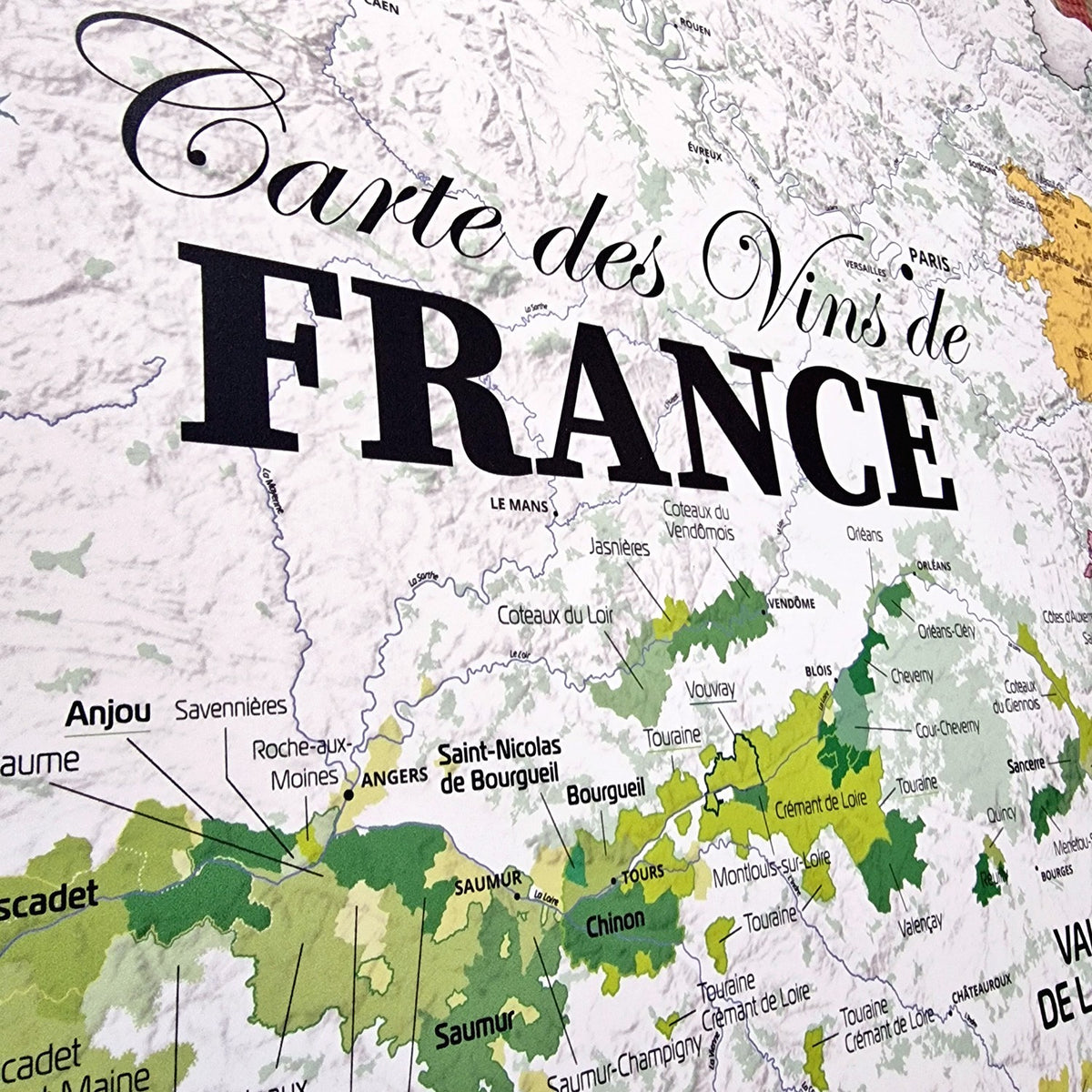 Carte des Vins de France - 150 cm (forme de l'hexagone) - Titre