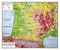 Carte Vidal Lablache 63 - BASSIN D'AQUITAINE - PHYSIQUE - 120 x 100 cm (reproduction ancienne carte scolaire)