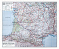 Carte Vidal Lablache 63 BIS - BASSIN D'AQUITAINE - POLITIQUE - 120 x 100 cm (reproduction ancienne carte scolaire)
