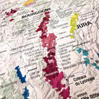 Carte des Vins de France - 120 cm Sticker Mural (forme de l'hexagone)