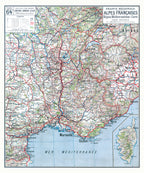 Carte Vidal Lablache 64 BIS - ALPES FRANCAISES - POLITIQUE - 100 x 120 cm (reproduction ancienne carte scolaire)