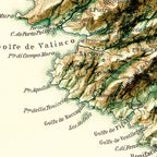 Carte de la CORSE - Effet 3D - 90 x 120 cm (reproduction ancienne carte scolaire)