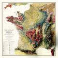 Carte GEOLOGIQUE de la FRANCE - Effet 3D - 120 x 120 cm (reproduction ancienne carte scolaire)