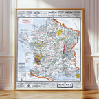 Carte GASTRONOMIQUE de la FRANCE - 100 x 120 cm (reproduction ancienne carte scolaire)