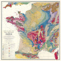 Carte GEOLOGIQUE de la FRANCE - 105 x 100 cm (reproduction ancienne carte scolaire)