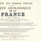 Carte GEOLOGIQUE de la FRANCE - 105 x 100 cm (reproduction ancienne carte scolaire)