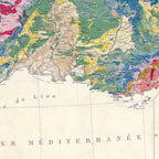 Carte GEOLOGIQUE de la FRANCE - 105 x 100 cm (reproduction ancienne carte scolaire)