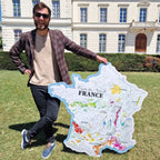 Carte des Vins de France - 120 cm - forme de l'hexagone