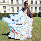 Carte des Vins de France - 120 cm - forme de l'hexagone - 3 tailles