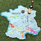 Carte des Vins de France - 120 cm - forme de l'hexagone - Jardin