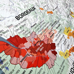 Carte des Vins de France - 120 cm Sticker Mural (forme de l'hexagone)