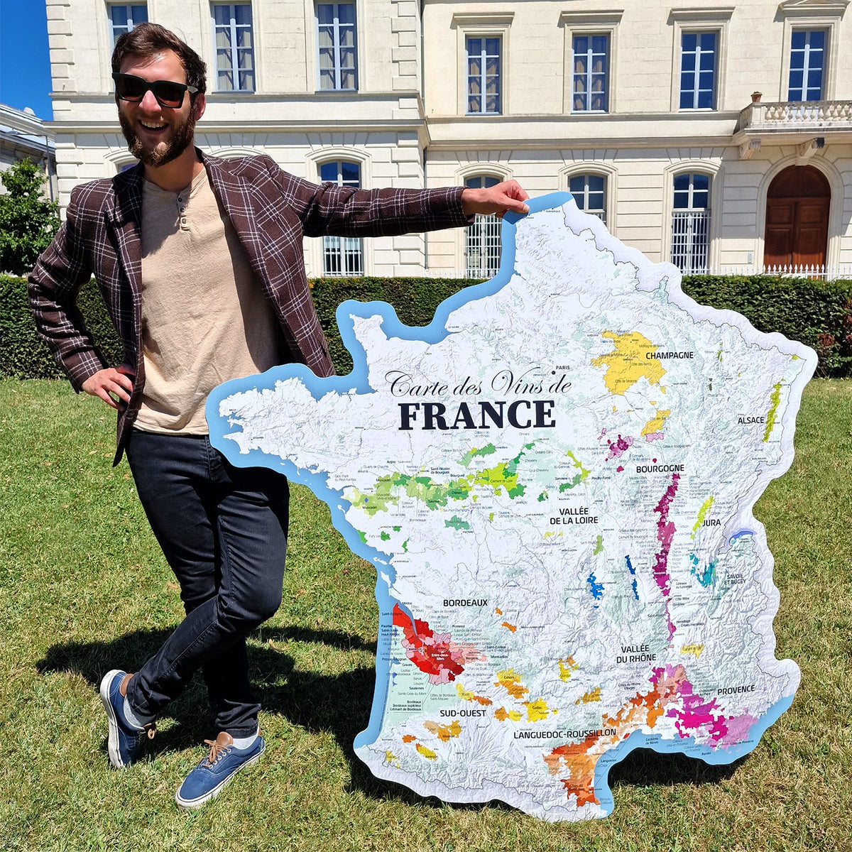 Carte des Vins de France - 120 cm (forme de l'hexagone) - Exterieur