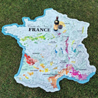 Carte des Vins de France - 150 cm (forme de l'hexagone) - jardin