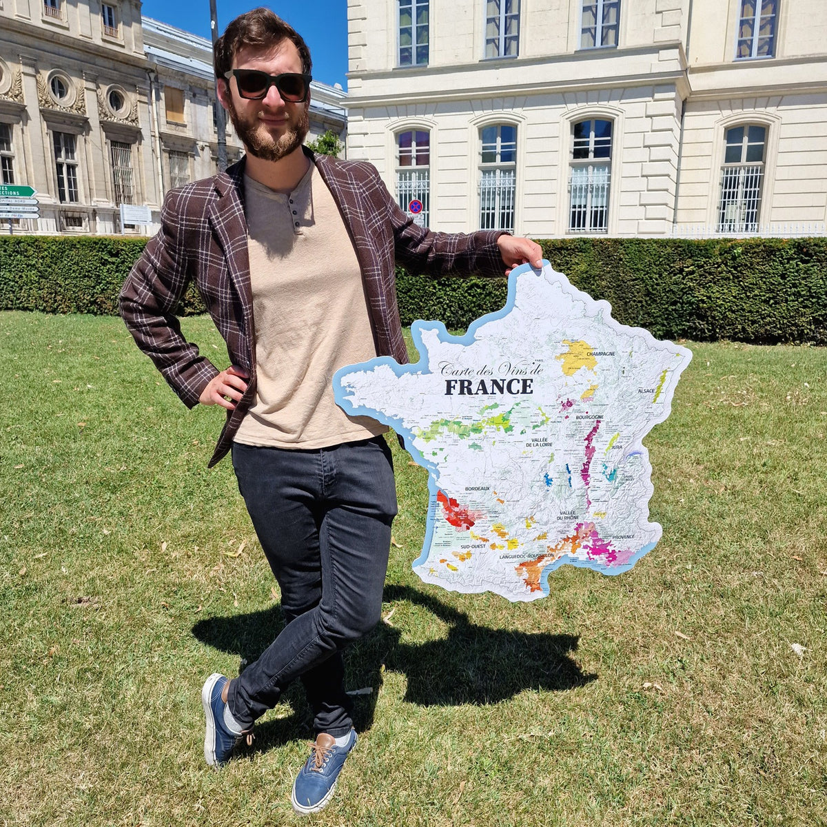Carte des Vins de France - 85 cm (forme de l'hexagone)