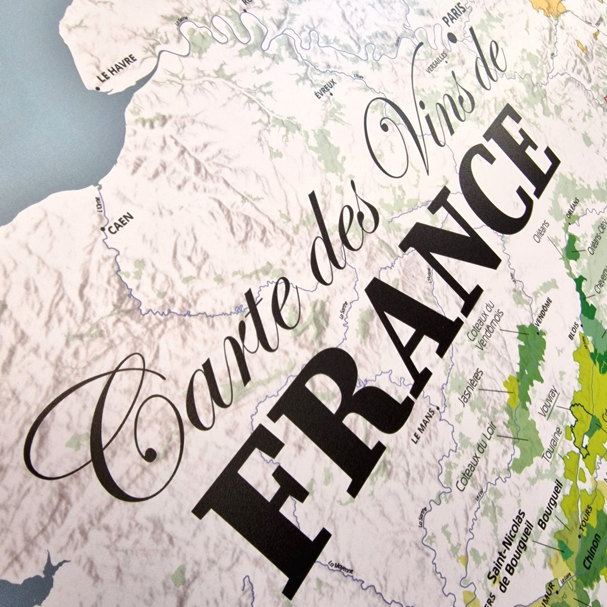 Carte des Vins de France - 85 cm (forme de l'hexagone) - Titre