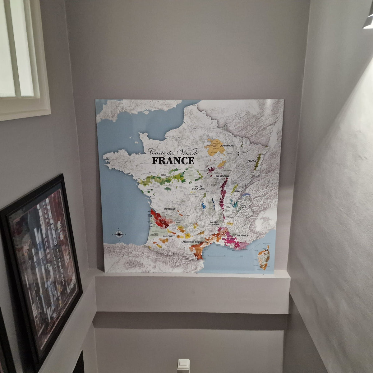 Carte des Vins de France - carrée avec Corse - decoration