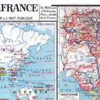 DOMAINE COLONIAL DE FRANCE ET SES PRODUCTIONS dressé par Joseph FOREST en 1911 - 120 x 94 cm (reproduction ancien tableau)