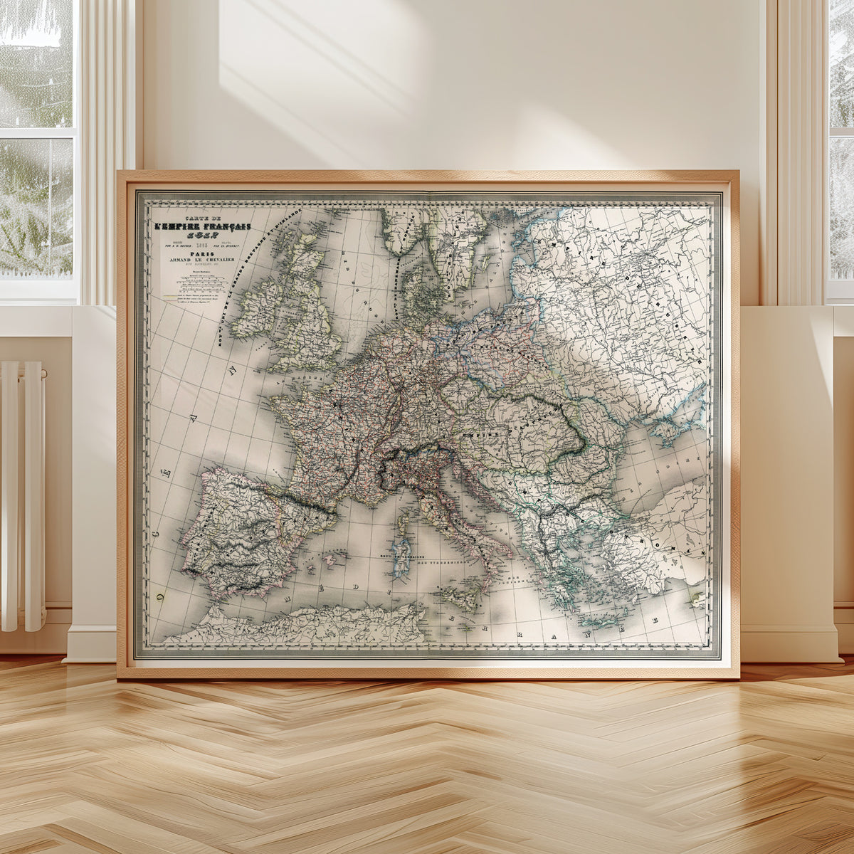 Carte de l'EMPIRE FRANCAIS 1812 - 135 x 100 cm - (Dufour - Dyonnet)