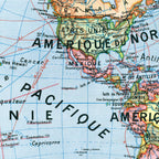 MAPPEMONDE EN DEUX HEMISPHERES par Joseph FOREST  - 130 x 100 cm (reproduction ancienne carte scolaire)
