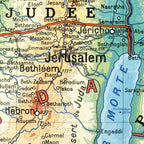 Carte Maurice Teissier - PALESTINE ANCIENNE - 100 x 120 cm (reproduction ancienne carte scolaire)