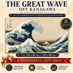 The Great Wave off Kanagawa Hokusai – XXL Wall Art – 120 x 80 cm or 150 x 100 cm