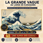 Grande Vague de Kanagawa Hokusai – Décoration Murale XXL – 120 x 80 cm ou 150 x 100 cm