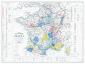 Carte VINICOLE et HYDROGRAPHIQUE de la FRANCE - 120 x 90 cm (reproduction ancienne carte scolaire)