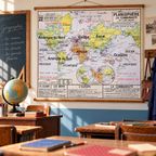 Vidal Lablache 22 - Planisphere - La Communaute - Salle de Classe